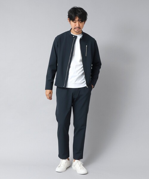 NOLLEY’S(ノーリーズ)の「【ACTIVE SECT】《限定展開》ハイストレッチシングルライダース 25AW(ブルゾン・メンズ・ブラック/グレイッシュベージュ/ネイビー・S/M/L/XL)」の18枚目の写真
