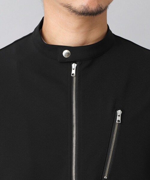 NOLLEY’S(ノーリーズ)の「【ACTIVE SECT】《限定展開》ハイストレッチシングルライダース 25AW(ブルゾン・メンズ・ブラック/グレイッシュベージュ/ネイビー・S/M/L/XL)」の6枚目の写真
