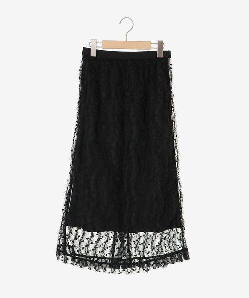 le.coeur blanc（ルクールブラン）の「《手洗い可能》TORRAZZO DONNA別注ベロアドットチュールスカート（スカート・レディース・ブラック・38）」の2枚目の写真