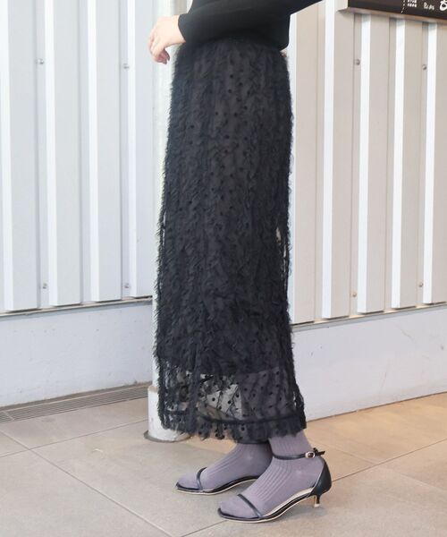 le.coeur blanc（ルクールブラン）の「《手洗い可能》TORRAZZO DONNA別注ベロアドットチュールスカート（スカート・レディース・ブラック・38）」の5枚目の写真