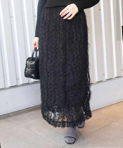 le.coeur blanc（ルクールブラン）の「《手洗い可能》TORRAZZO DONNA別注ベロアドットチュールスカート（スカート・レディース・ブラック・38）」の7枚目の写真
