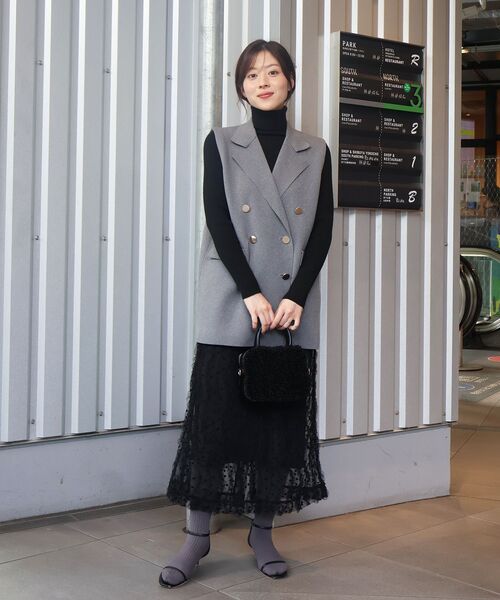 le.coeur blanc（ルクールブラン）の「《手洗い可能》TORRAZZO DONNA別注ベロアドットチュールスカート（スカート・レディース・ブラック・38）」の8枚目の写真