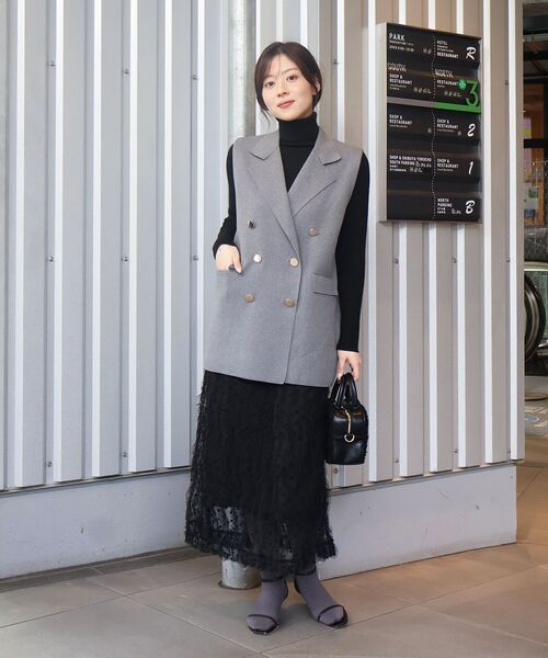 le.coeur blanc（ルクールブラン）の「《手洗い可能》TORRAZZO DONNA別注ベロアドットチュールスカート（スカート・レディース・ブラック・38）」の9枚目の写真