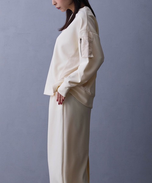 NICOLE white(ニコルホワイト)の「セットアップ【プルオーバー×タイトスカート】(ワンピース・レディース・オフホワイト/ブラック/カーキ・FREE)」の14枚目の写真