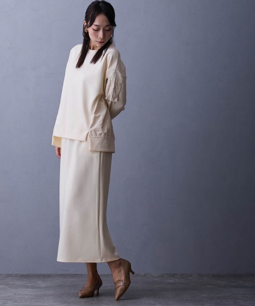 NICOLE white(ニコルホワイト)の「セットアップ【プルオーバー×タイトスカート】(ワンピース・レディース・オフホワイト/ブラック/カーキ・FREE)」の17枚目の写真