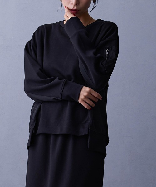 NICOLE white(ニコルホワイト)の「セットアップ【プルオーバー×タイトスカート】(ワンピース・レディース・オフホワイト/ブラック/カーキ・FREE)」の5枚目の写真