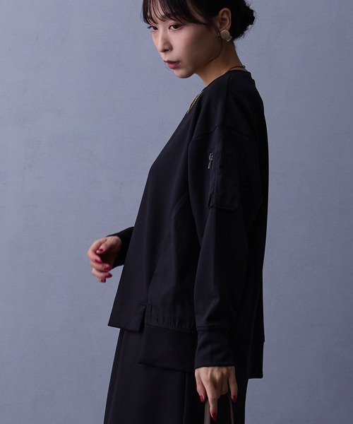 NICOLE white(ニコルホワイト)の「セットアップ【プルオーバー×タイトスカート】(ワンピース・レディース・オフホワイト/ブラック/カーキ・FREE)」の6枚目の写真