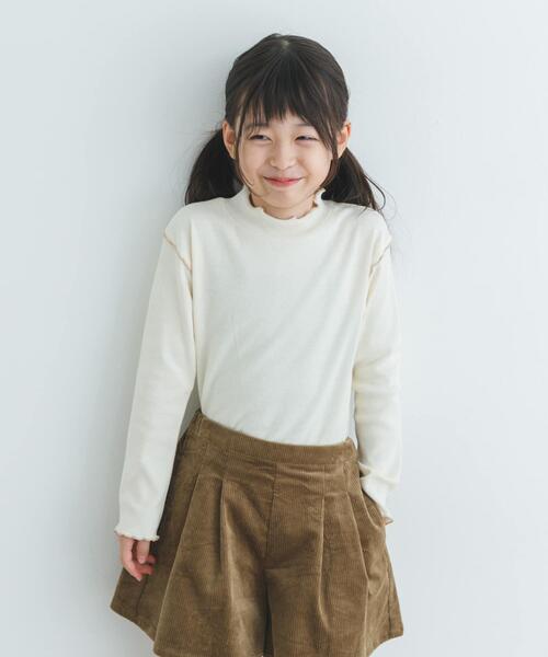 URBAN RESEARCH DOORS（アーバンリサーチドアーズ）の「『WEB/一部店舗限定サイズ』メローフリルリブハイネックTシャツ(KIDS)（Tシャツ/カットソー・キッズ・アイボリー/ブルー系その他・120/150/135/105）」の4枚目の写真