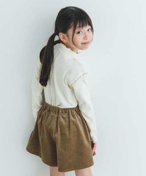 URBAN RESEARCH DOORS（アーバンリサーチドアーズ）の「『WEB/一部店舗限定サイズ』メローフリルリブハイネックTシャツ(KIDS)（Tシャツ/カットソー・キッズ・アイボリー/ブルー系その他・120/150/135/105）」の7枚目の写真