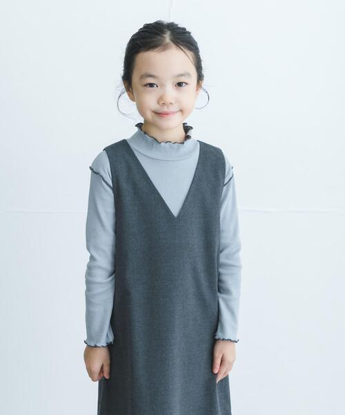 URBAN RESEARCH DOORS（アーバンリサーチドアーズ）の「『WEB/一部店舗限定サイズ』メローフリルリブハイネックTシャツ(KIDS)（Tシャツ/カットソー・キッズ・アイボリー/ブルー系その他・120/150/135/105）」の13枚目の写真
