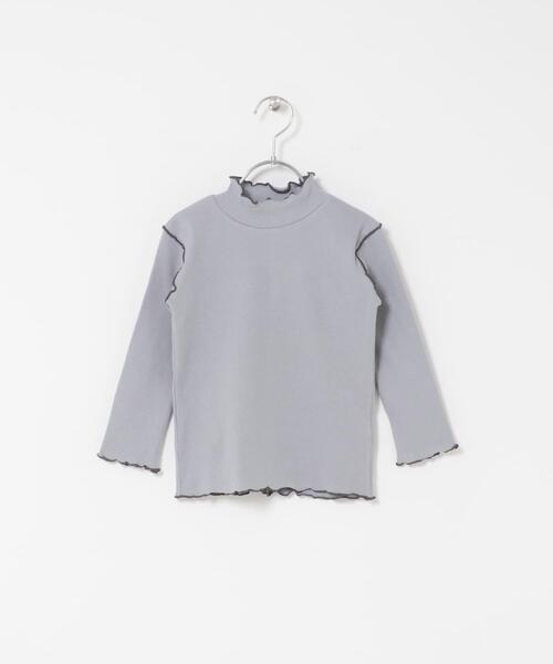 URBAN RESEARCH DOORS（アーバンリサーチドアーズ）の「『WEB/一部店舗限定サイズ』メローフリルリブハイネックTシャツ(KIDS)（Tシャツ/カットソー・キッズ・アイボリー/ブルー系その他・120/150/135/105）」の16枚目の写真