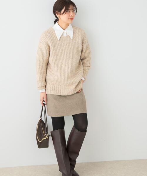 F by ROSSO（エフバイロッソ）の「F by ROSSO　ヘリンボンツイードスカート風キュロット（その他パンツ・レディース・グレー/ベージュ・38/36）」の13枚目の写真