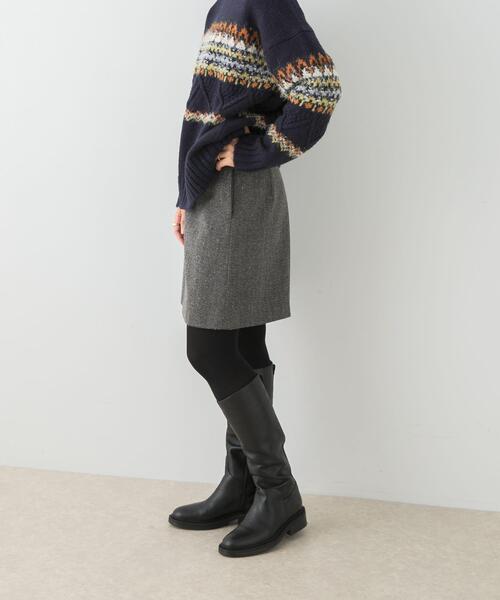 F by ROSSO（エフバイロッソ）の「F by ROSSO　ヘリンボンツイードスカート風キュロット（その他パンツ・レディース・グレー/ベージュ・38/36）」の8枚目の写真