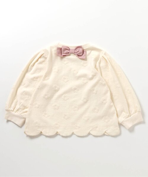 apres les cours（アプレレクール）の「【ジュニア対応】フラワージャガードスカラップTシャツ（Tシャツ/カットソー・キッズ・ピンク/ネイビー/クリーム・80/90/100/110/120/130/140）」の14枚目の写真