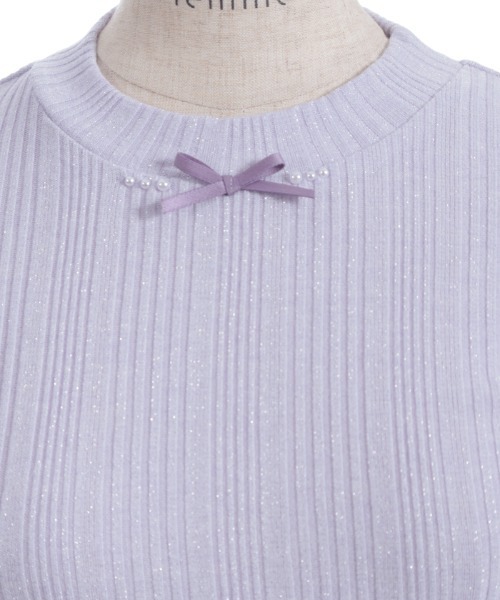 axes femme(アクシーズファム)の「フリルチュールラメリブプルオーバー(Tシャツ/カットソー・レディース・ホワイト/ラベンダー/グレー/レッド・FREE)」の16枚目の写真