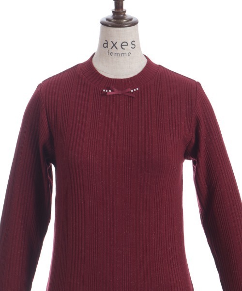 axes femme(アクシーズファム)の「フリルチュールラメリブプルオーバー(Tシャツ/カットソー・レディース・ホワイト/ラベンダー/グレー/レッド・FREE)」の11枚目の写真