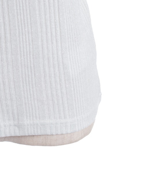axes femme(アクシーズファム)の「フリルチュールラメリブプルオーバー(Tシャツ/カットソー・レディース・ホワイト/ラベンダー/グレー/レッド・FREE)」の8枚目の写真