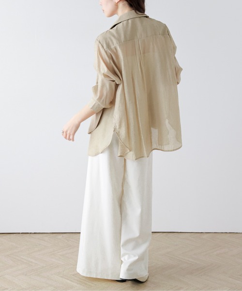 AMELY(エミリー)の「フロントレイヤードシアージャケット(テーラードジャケット・レディース・グレー/ベージュ/ブラック・フリー)」の12枚目の写真