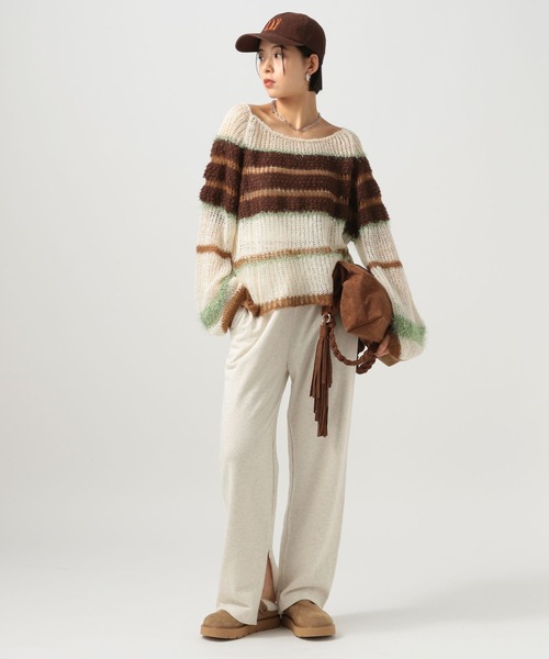 BAYFLOW（ベイフロー）の「[WEB限定]マルチボーダーニットプルオーバー（ニット/セーター・レディース・ブルー系/グリーン系/ピンク系・FREE）」の11枚目の写真