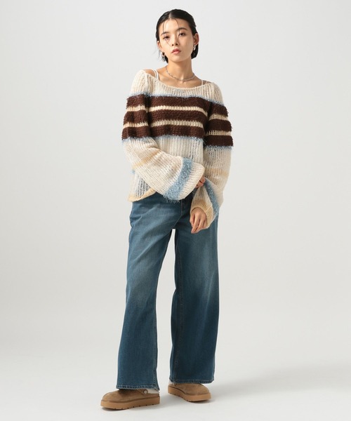 BAYFLOW（ベイフロー）の「[WEB限定]マルチボーダーニットプルオーバー（ニット/セーター・レディース・ブルー系/グリーン系/ピンク系・FREE）」の17枚目の写真