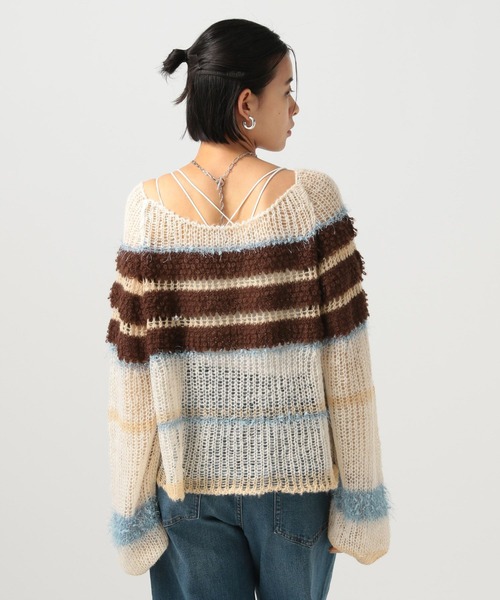 BAYFLOW（ベイフロー）の「[WEB限定]マルチボーダーニットプルオーバー（ニット/セーター・レディース・ブルー系/グリーン系/ピンク系・FREE）」の20枚目の写真