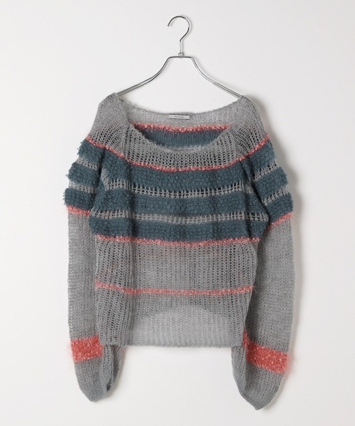 BAYFLOW（ベイフロー）の「[WEB限定]マルチボーダーニットプルオーバー（ニット/セーター・レディース・ブルー系/グリーン系/ピンク系・FREE）」の21枚目の写真