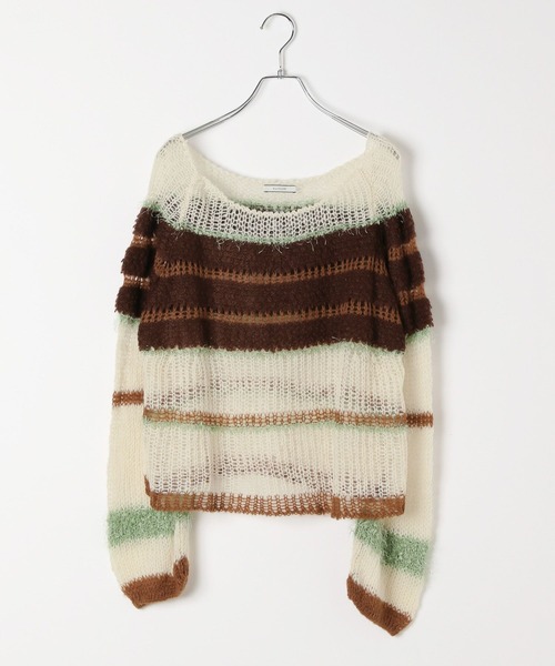 BAYFLOW（ベイフロー）の「[WEB限定]マルチボーダーニットプルオーバー（ニット/セーター・レディース・ブルー系/グリーン系/ピンク系・FREE）」の22枚目の写真