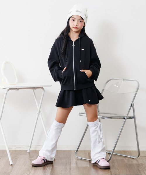 algy（アルジー）の「裏毛ジップアップパーカー（パーカー・キッズ・ブラック/グレー・XX-SMALL/X-SMALL/SMALL/MEDIUM）」の3枚目の写真