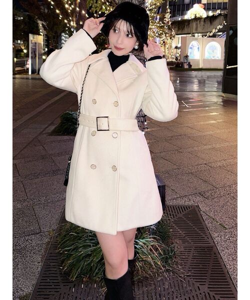 RESEXXY（リゼクシー）の「シャギーミディコート（その他アウター・レディース・ブラック/ホワイト/ピンク・FREE）」の2枚目の写真