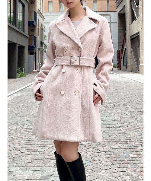 RESEXXY（リゼクシー）の「シャギーミディコート（その他アウター・レディース・ブラック/ホワイト/ピンク・FREE）」の3枚目の写真