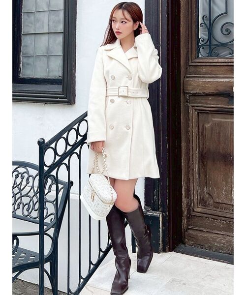 RESEXXY（リゼクシー）の「シャギーミディコート（その他アウター・レディース・ブラック/ホワイト/ピンク・FREE）」の4枚目の写真