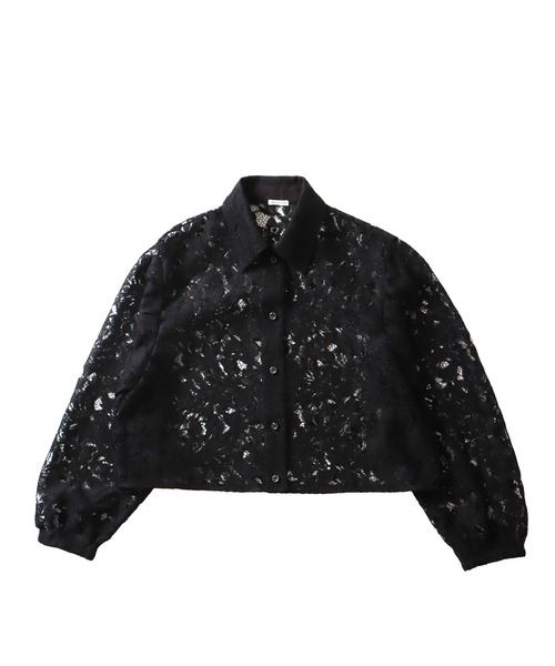 DRESSLAVE（ドレスレイブ）の「flower lace short blouse(花柄レースショート丈ブラウス)（シャツ/ブラウス・レディース・ホワイト/ブラック・38）」の2枚目の写真