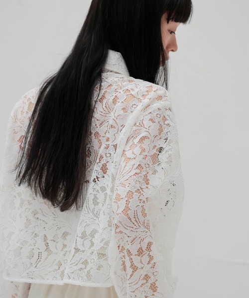 DRESSLAVE（ドレスレイブ）の「flower lace short blouse(花柄レースショート丈ブラウス)（シャツ/ブラウス・レディース・ホワイト/ブラック・38）」の14枚目の写真