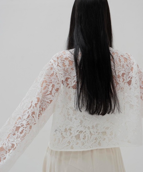 DRESSLAVE（ドレスレイブ）の「flower lace short blouse(花柄レースショート丈ブラウス)（シャツ/ブラウス・レディース・ホワイト/ブラック・38）」の15枚目の写真