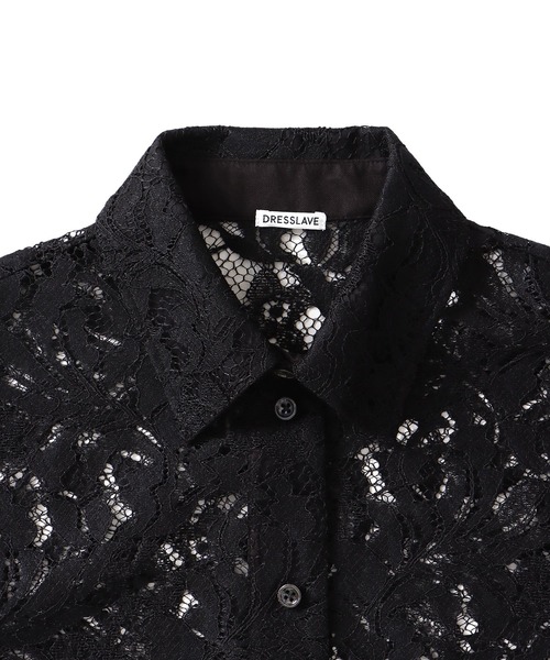 DRESSLAVE（ドレスレイブ）の「flower lace short blouse(花柄レースショート丈ブラウス)（シャツ/ブラウス・レディース・ホワイト/ブラック・38）」の9枚目の写真