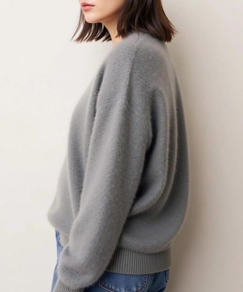 cammie(キャミー)の「Vネックモヘアニットトップス(ニット/セーター・レディース・アイボリー/グレー/ベージュ・F)」の10枚目の写真