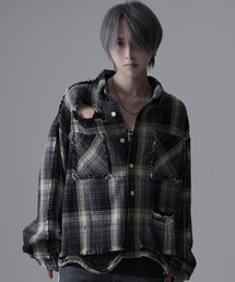 CavariA | 『CavariA/キャバリア』グランジ加工ダメージチェックシャツ(シャツ/ブラウス)