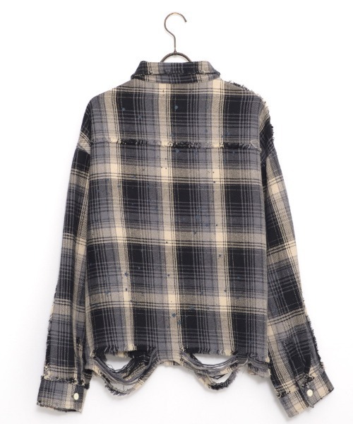 CavariA（キャバリア）の「『CavariA/キャバリア』グランジ加工ダメージチェックシャツ（シャツ/ブラウス・メンズ・ブラック系1/ブラック系2・M/L）」の20枚目の写真