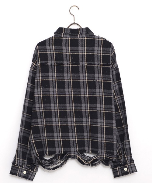 CavariA（キャバリア）の「『CavariA/キャバリア』グランジ加工ダメージチェックシャツ（シャツ/ブラウス・メンズ・ブラック系1/ブラック系2・M/L）」の22枚目の写真