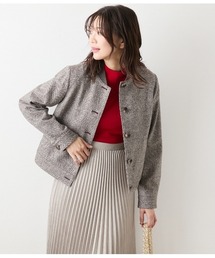 NEWYORKER（ニューヨーカー）の「ブロークンヘリンボーンツィード ブルゾン（ノーカラージャケット）」