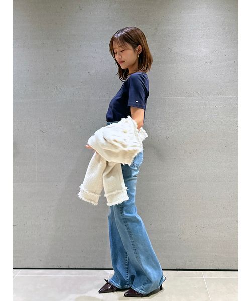 SNIDEL（スナイデル）の「UネックTシャツ（Tシャツ/カットソー・レディース・ライトブルー/ネイビー/ブラウン/ホワイト・F）」の14枚目の写真