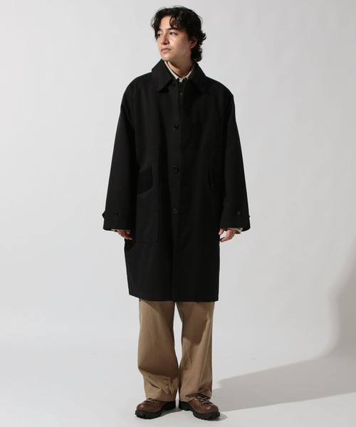 niko and...（ニコアンド）の「ビンテージ風ステンカラーコート（ステンカラーコート・メンズ・ネイビー/ブラウン・MEDIUM/LARGE）」の6枚目の写真