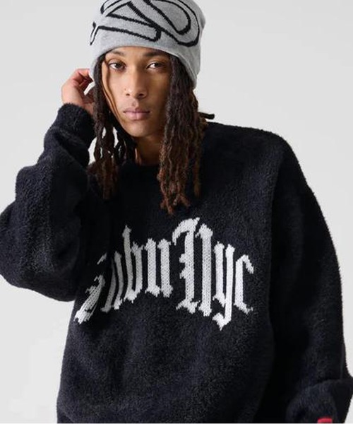 FUBU( フブ)の「FUBU-Shaggy Knit Crew(ニット/セーター・メンズ・ブラック/グレー・L/M)」の1枚目の写真