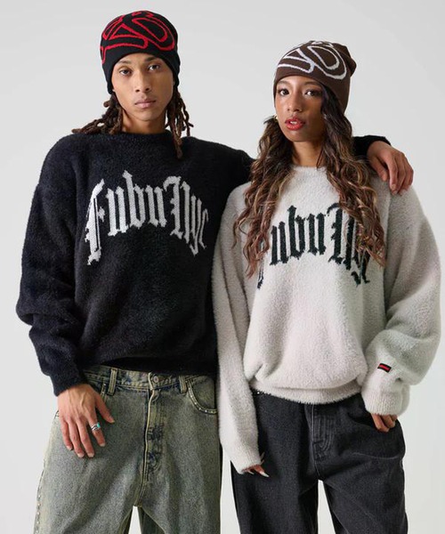 FUBU( フブ)の「FUBU-Shaggy Knit Crew(ニット/セーター・メンズ・ブラック/グレー・L/M)」の4枚目の写真