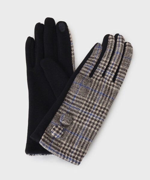 THE SHOP TK （ザ ショップ ティーケー ）の「チェックグローブ（手袋・レディース・ワイン系1/ダークパープル/ベージュ系1・00）」の2枚目の写真