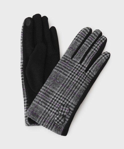 THE SHOP TK （ザ ショップ ティーケー ）の「チェックグローブ（手袋・レディース・ワイン系1/ダークパープル/ベージュ系1・00）」の3枚目の写真