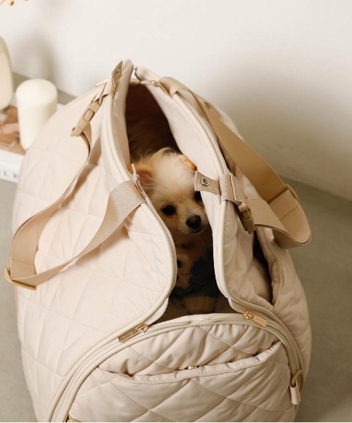 セール】キルティングトライアングルドライブペットバッグ【長さ調節