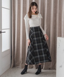 MISCH MASCH | 2025秋冬新作 ロービングチェックAラインミディスカート(スカート)