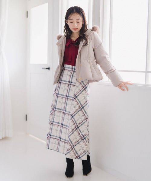 MISCH MASCH（ミッシュマッシュ）の「2025秋冬新作 ロービングチェックAラインミディスカート（スカート・レディース・ブラック/アイボリー/ネイビー・S/M）」の20枚目の写真