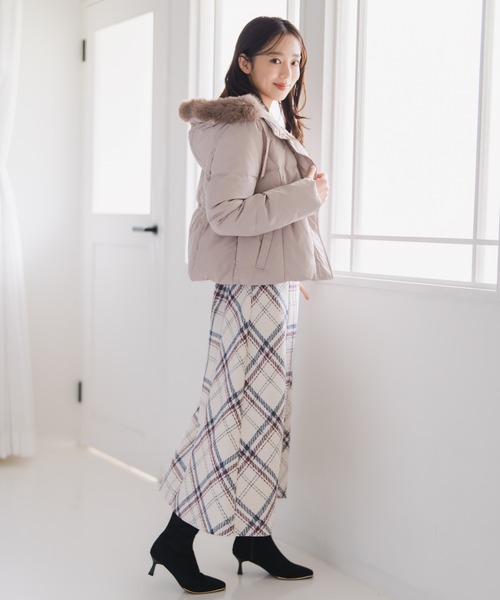 MISCH MASCH（ミッシュマッシュ）の「2025秋冬新作 ロービングチェックAラインミディスカート（スカート・レディース・ブラック/アイボリー/ネイビー・S/M）」の21枚目の写真